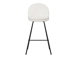 ML-Design 2x Taburetes de bar beige con tapizado de tela, 75cm altura, sillas con respaldo y reposapíes, estructura metálica sillones para encimera