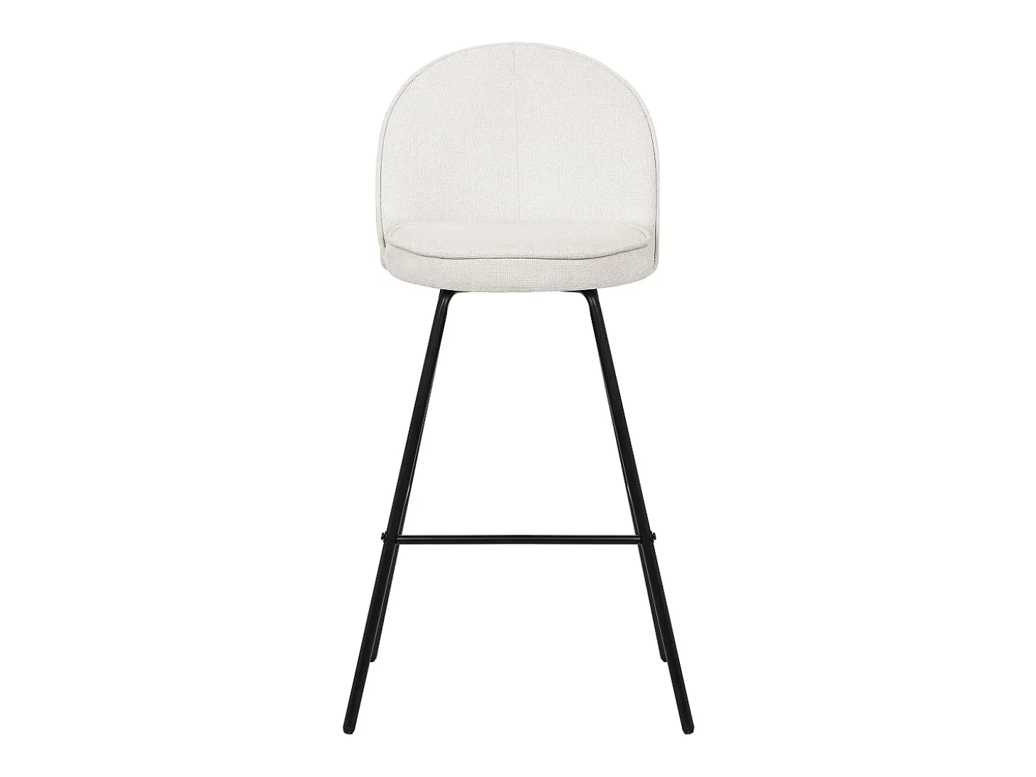 ML-Design 2x Taburetes de bar beige con tapizado de tela, 75cm altura, sillas con respaldo y reposapíes, estructura metálica sillones para encimera
