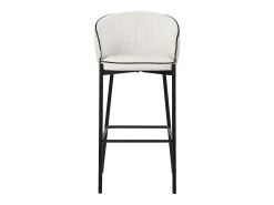 ML-Design 4x Taburetes de bar beige con tapizado de tela, 76cm altura, sillas con respaldo y reposapíes, estructura metálica sillones para encimera