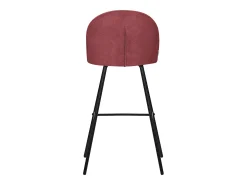 ML-Design 2x Taburetes de bar rojos con tapizado de tela, 75cm altura, sillas con respaldo y reposapíes, estructura metálica sillones para encimera