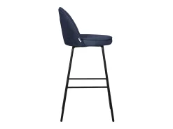 ML-Design 2x Taburetes de bar azul oscuro con tapizado de tela, 75cm sillas con respaldo y reposapíes, estructura metálica sillones para encimera