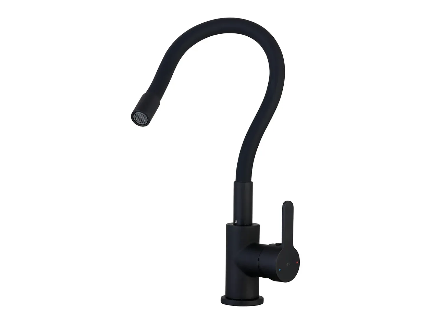 Mémory Mezclador para fregadero negro con manguera flexible con memoria de forma Essebagno