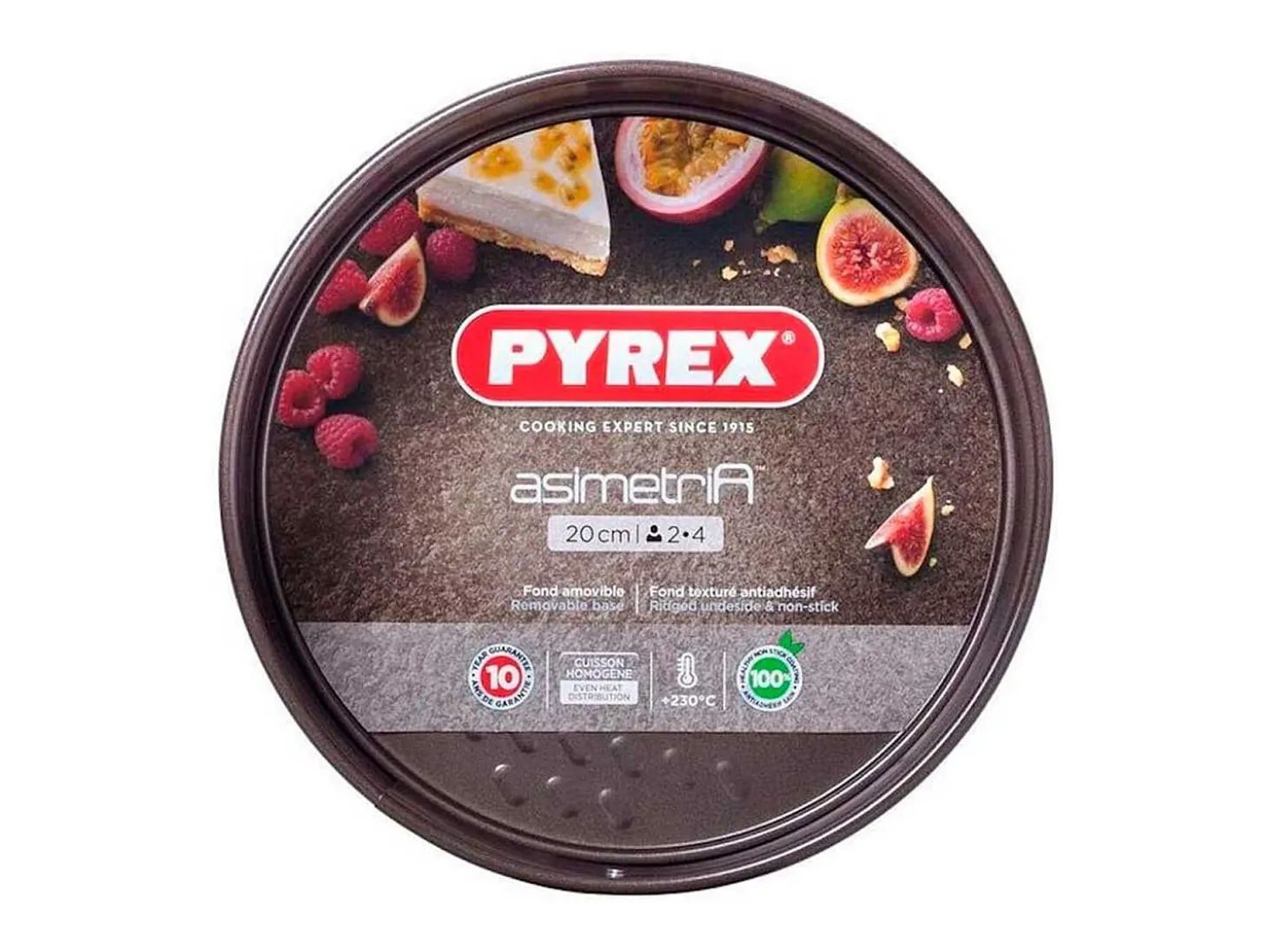 Molde desmontable Asimetría Pyrex antiadherente inox Ø20 cm