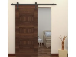 Montaje puerta corredera marrón 200x4x0.6 cm HOMCOM