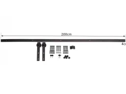 Montaje puerta corredera marrón 200x4x0.6 cm HOMCOM
