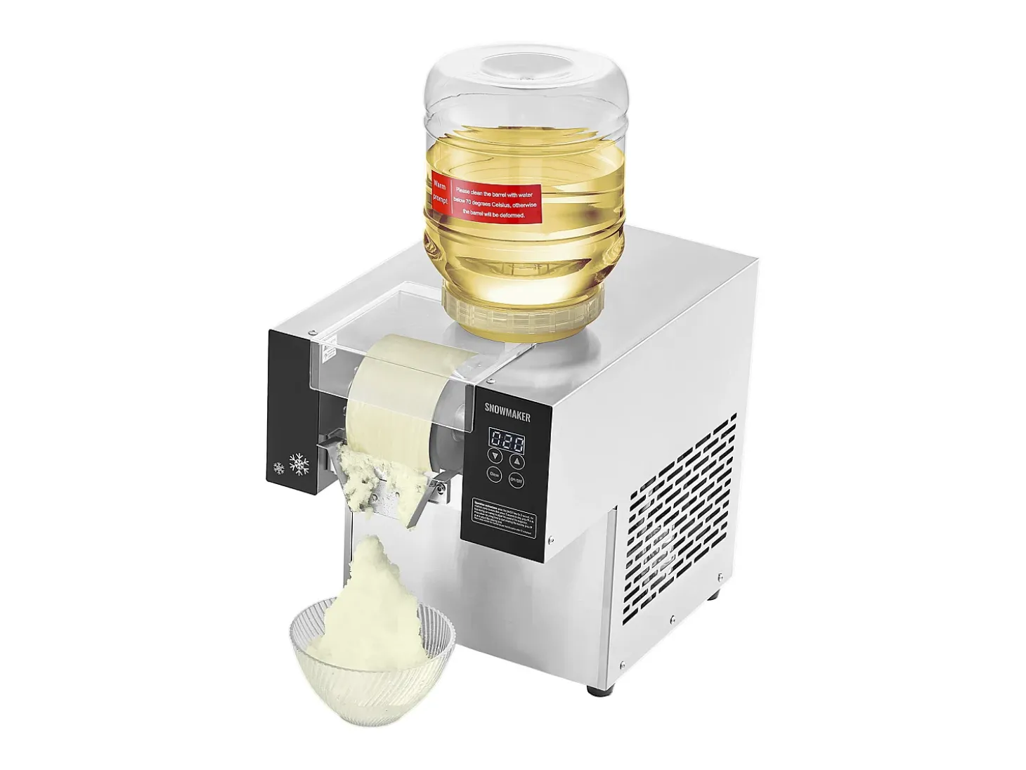 Máquina Comercial de Hielo en Copos SucceBuy, 170 kg/24 h de Acero Inoxidable para Helados