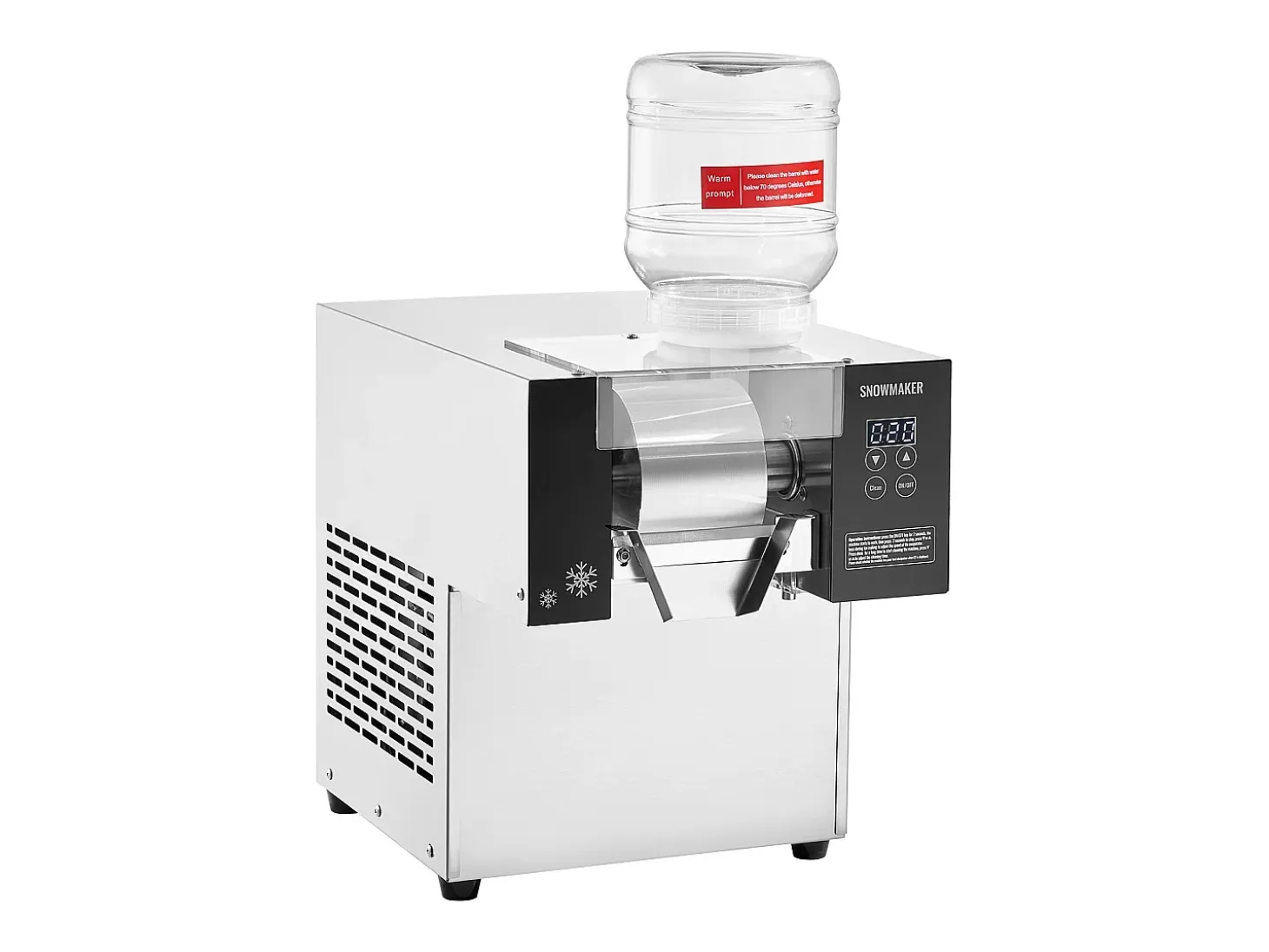 Máquina Comercial de Hielo en Copos SucceBuy, 125 kg/24 h de Acero Inoxidable para Helados