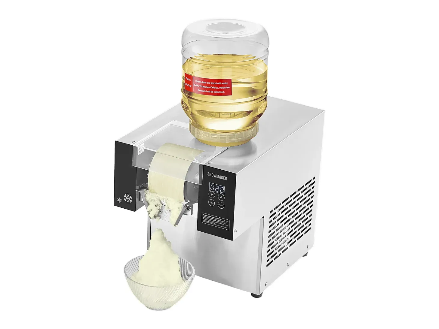 Máquina Comercial de Hielo en Copos SucceBuy, 125 kg/24 h de Acero Inoxidable para Helados