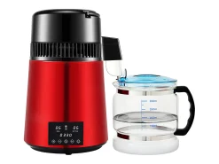 Máquina de Agua Destilada SucceBuy, 4L 1 L/H con Temporizador y Doble Pantalla de Temperatura, Roja