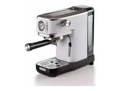 Máquina de café espresso manual Ariete 1381 blanca con manómetro, 15 bares, depósito de 1,1 L, compatible con café molido y cápsulas