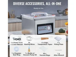 Máquina de Envasar SucceBuy al Vacío de Cámara 320 W Máquina de Envasado al Vacío Tamaño Compacto 32cm en la Cocina y para Uso Comercial