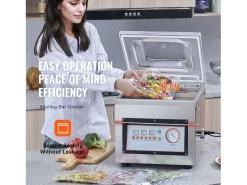 Máquina de Envasar SucceBuy al Vacío de Cámara 320 W Máquina de Envasado al Vacío Tamaño Compacto 32cm en la Cocina y para Uso Comercial