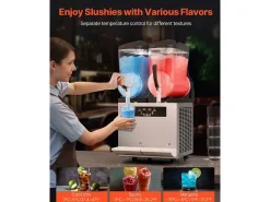 Máquina de Granizado Comercial SucceBuy 12 Lx2, Máquina de Smoothie Margarita, Acero Inoxidable, para la Casa, la Fiesta, el Café, el Bar
