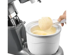 Máquina de Hacer Sorbetes SucceBuy 1,7 L, Robot de Repostería a 6 Velocidades, con Pantalla Digital LED y Temporizador, Paleta de Mezcla, Gancho Amasador, Gris