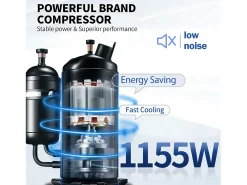 Máquina de Helado Blando SucceBuy, 22-30 L/H, 2200 W, Máquina de Helado Italiano Comercial Tolva 2x6 L