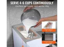 Máquina de Helado Blando SucceBuy, 10 L/h 900 W, 1 Sabor, Pre-enfriamiento Automático con Pantalla Táctil, para Sundae Yogur