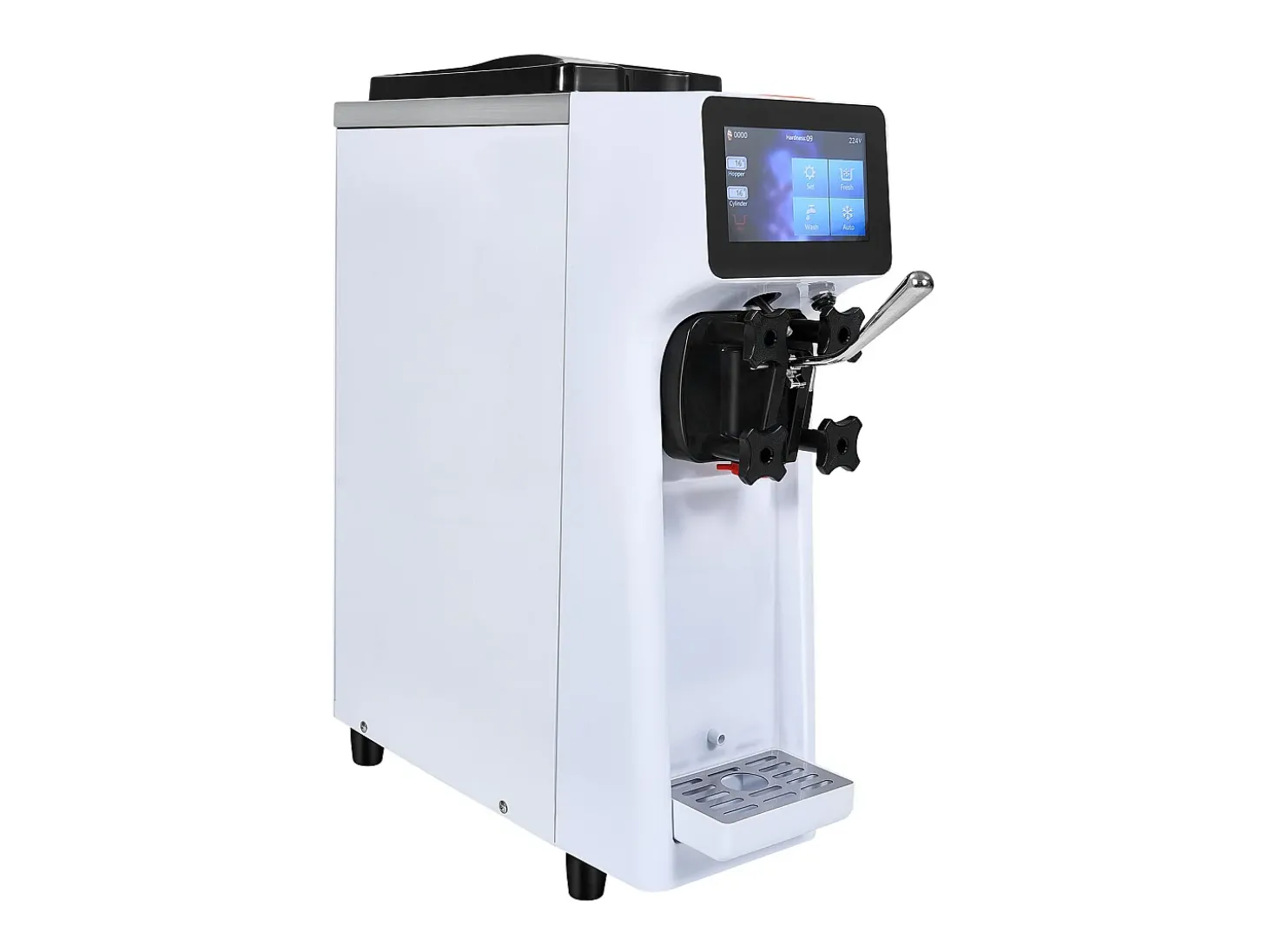 Máquina de Helado Blando SucceBuy, 10 L/h 900 W, 1 Sabor, Pre-enfriamiento Automático con Pantalla Táctil, para Sundae Yogur