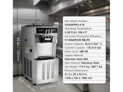 Máquina De Helado Comercial SucceBuy 34-44 L/H Con Panel LED Y 3 Sabores