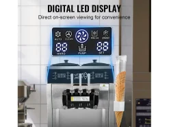 Máquina De Helado Comercial SucceBuy 34-44 L/H Con Panel LED Y 3 Sabores