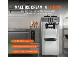 Máquina De Helado Comercial De 3 Sabores SucceBuy, Rendimiento 21-31 L/H