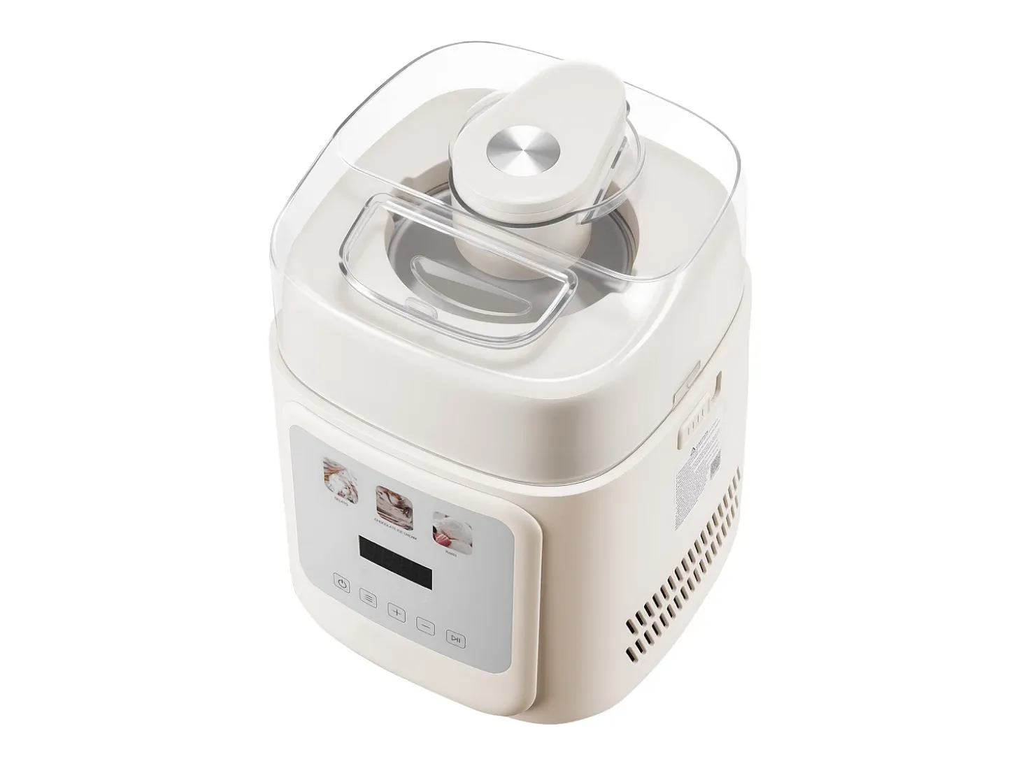 Máquina de Helados SucceBuy Automática, Turbina de Hielo para Sorbetes y Yogur Helado con Compresor Integrado, Máquina de Helados Eléctrica sin Precongelación