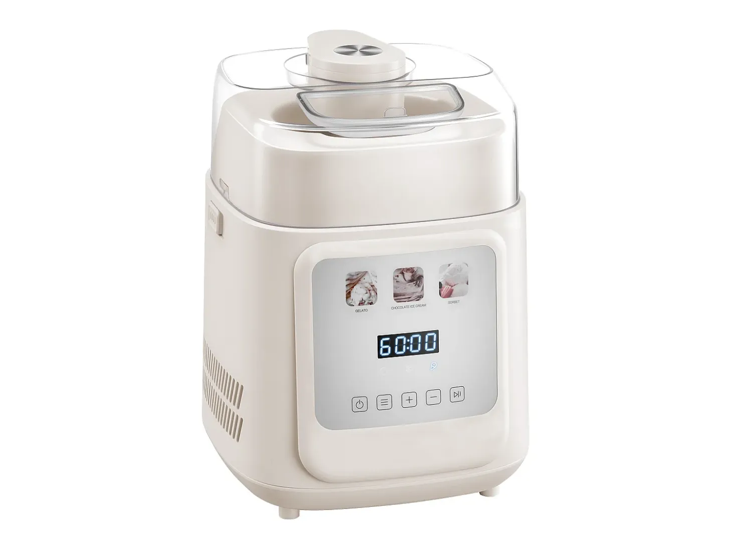Máquina de Helados SucceBuy Automática, Turbina de Hielo para Sorbetes y Yogur Helado con Compresor Integrado, Máquina de Helados Eléctrica sin Precongelación