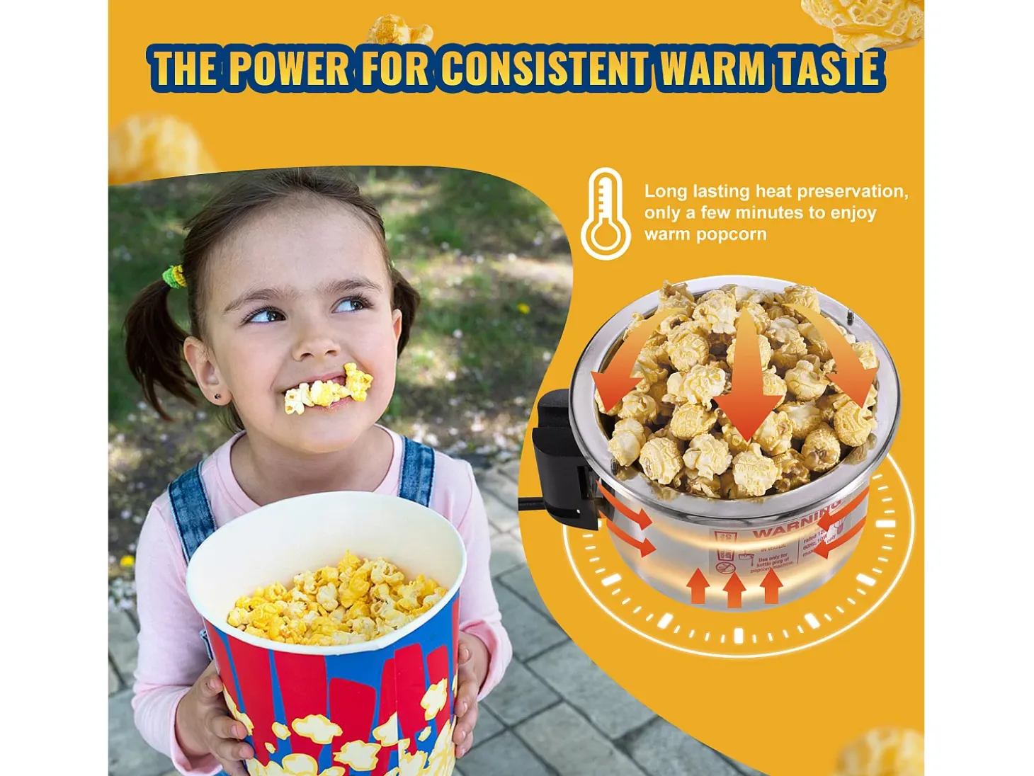 Máquina de Palomitas SucceBuy 300 W, Máquina de Palomitas de Mesa con Puerta de PP, Incluye 2 Cucharas y una Bandeja, Estilo Cine, Negro