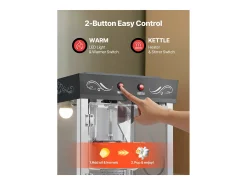 Máquina de Palomitas SucceBuy con Carrito, Palomera 800 W, Gran Cuenco de Acero Inoxidable 0,2 kg, 48 Tazas por Lote, con Control de 2 Botones, Pared de Vidrio