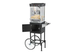 Máquina de Palomitas SucceBuy con Carrito, Palomera 800 W, Gran Cuenco de Acero Inoxidable 0,2 kg, 48 Tazas por Lote, con Control de 2 Botones, Pared de Vidrio