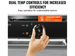 Máquina para Hacer Gofres SucceBuy Crepera Eléctrica de 40,6 cm y 3400 W, Doble Cabezal, para Gofres Comerciales