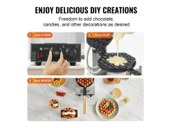Máquina para Hacer Gofres SucceBuy Máquina para Hacer Waffles de 1400 W, Antiadherente, para Hacer Panqueques con Huevo