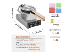 Máquina para Hacer Gofres SucceBuy Máquina para Hacer Waffles de 1400 W, Antiadherente, para Hacer Panqueques con Huevo