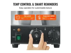 Máquina para Hacer Gofres SucceBuy Máquina para Hacer Wafles Redonda Antiadherente Comercial de 1230 W