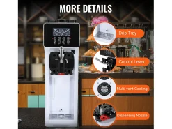 Máquina para Hacer Helado Suave SucceBuy de 10 l/h para Encimera