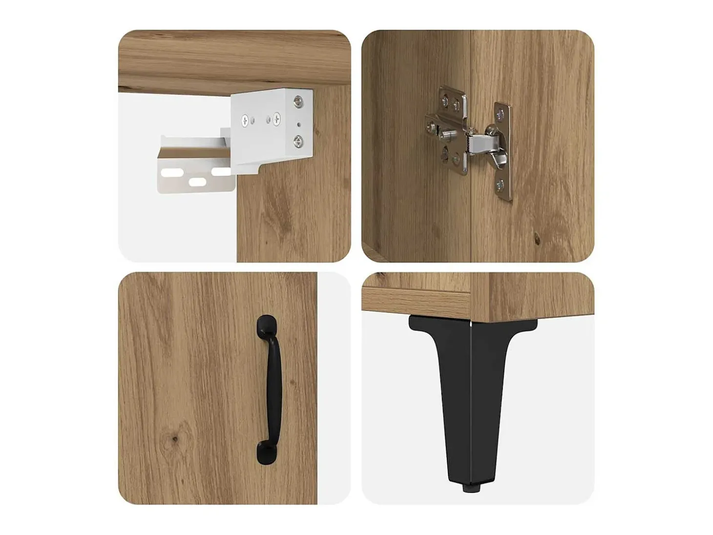 Mueble alto 2 piezas roble artesanal 69,5x34x180 cm