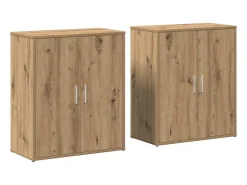 Mueble alto con estante 2 piezas roble artesanal 60x31x70 cm
