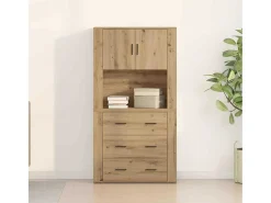 Mueble alto de roble 80x33x150 cm Madera de ingeniería