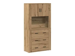 Mueble alto de roble 80x33x150 cm Madera de ingeniería
