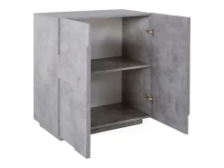 Mueble Aparador de diseño moderno 2 puertas y 2 estantes Ping Side S Concrete