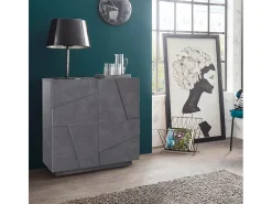 Mueble Aparador de diseño moderno 2 puertas y 2 estantes Ping Side S Ardesia