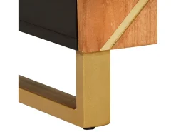 Mueble aparador madera maciza mango marrón/negro 90x33,5x75 cm