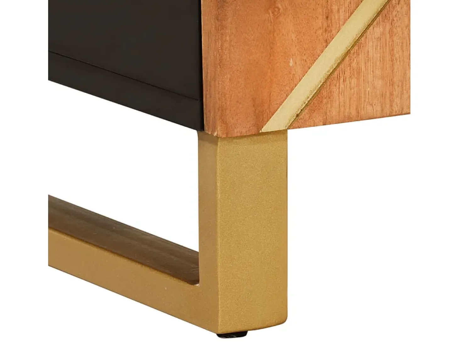 Mueble aparador madera maciza mango marrón/negro 90x33,5x75 cm