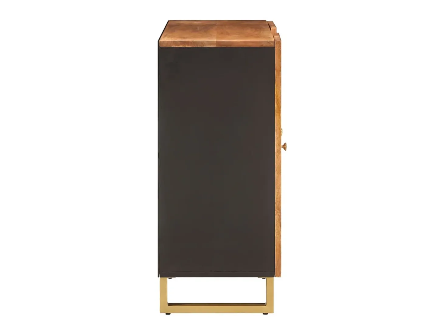 Mueble aparador madera maciza mango marrón/negro 90x33,5x75 cm