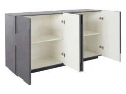 Mueble Aparador para salón de 4 puertas y 2 estantes moderno Ping Side L Ardesia