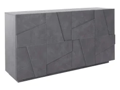 Mueble Aparador para salón de 4 puertas y 2 estantes moderno Ping Side L Ardesia