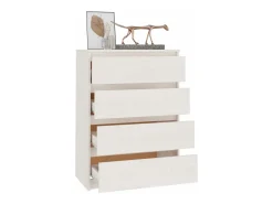 Mueble auxiliar blanco 60x36x84 cm Madera maciza de pino