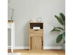 Mueble auxiliar con cajón ODDA 40x24x79 cm madera maciza de pino