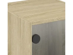 Mueble auxiliar con puertas de cristal roble Sonoma 35x37x75,5cm