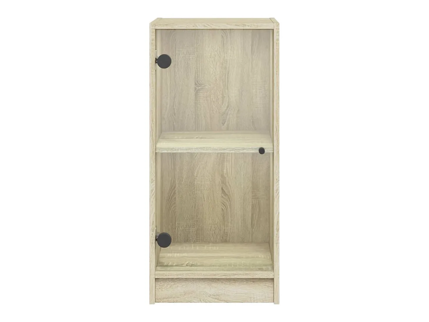 Mueble auxiliar con puertas de cristal roble Sonoma 35x37x75,5cm