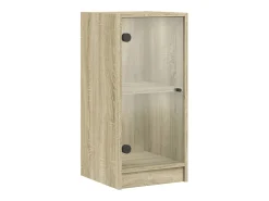 Mueble auxiliar con puertas de cristal roble Sonoma 35x37x75,5cm